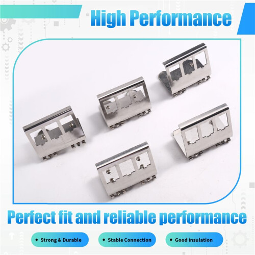 5PCs 3-Port for  Frame Holder for DIN Rail Mounting Plate Electrical Distribution Box RJ45 Module Adapter 2