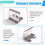 5PCs 3-Port for  Frame Holder for DIN Rail Mounting Plate Electrical Distribution Box RJ45 Module Adapter 4