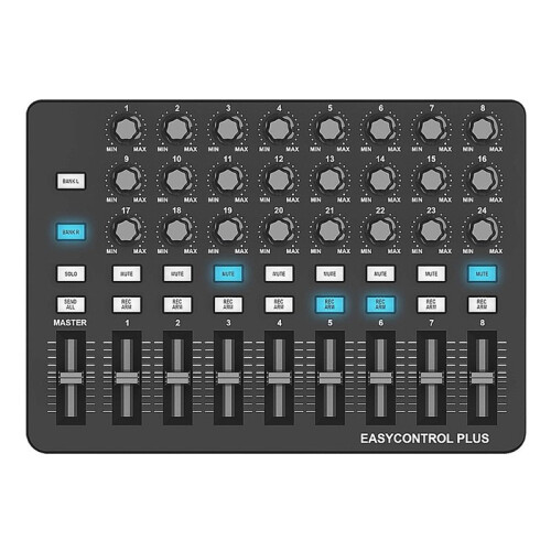 WORLDE MIDI Keyboard Controller Portable MIDI Controller Music Creation 24 Knobs Push Sliders Buttons for Arrangement