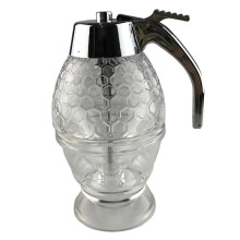 Honey Jar Container Squeeze Bottle - Bee Drip Dispenser Kettle Storage Pot with Stand Holder