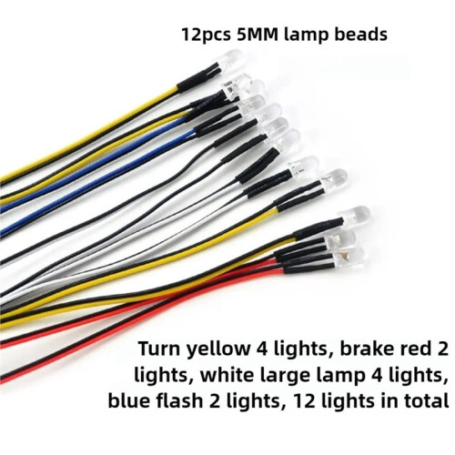 Normal LED Set Compatible for XDC Receiver 12 LED RC Lighting System for Drift  Road RC Car 5mm 2