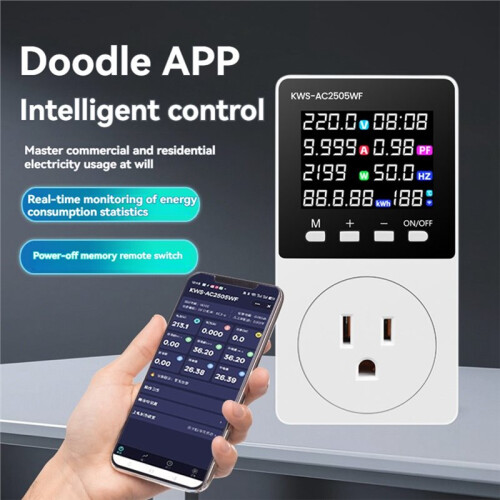 Tuya WIFI  Power Meter Socket Current Voltage Wattage Kwh Test  Meter Electric Consumption Analyzer AU Plug 2