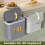 14L Wall Mounted Kitchen Trash Can with Rolling Cover for Cabinet and Under Sink White 2