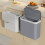 14L Wall Mounted Kitchen Trash Can with Rolling Cover for Cabinet and Under Sink Grey 5