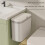 14L Wall Mounted Kitchen Trash Can with Rolling Cover for Cabinet and Under Sink White 3