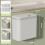14L Wall Mounted Kitchen Trash Can with Rolling Cover for Cabinet and Under Sink White 7