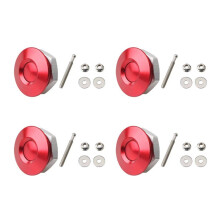 4pc 32mm Aluminum Universal Push Button Quick Release Car Front Bumper Hood Pin Engine Bonnet Lock for Racing Red