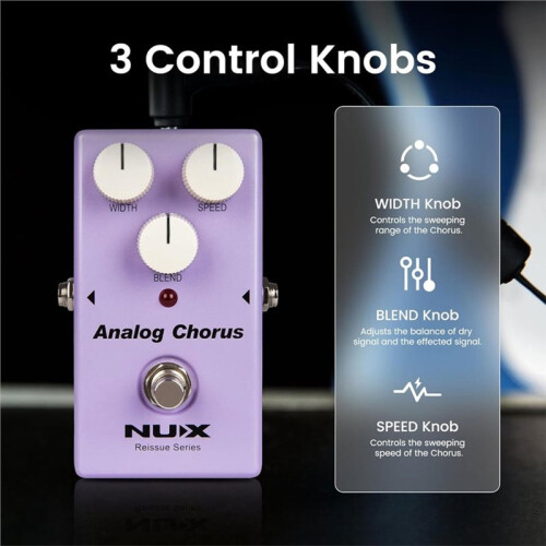 NUX Analog Chorus Gitarr Effekter Pedal, Vintage Analog Chorus Effekt, True Bypass för Elgitarr 1