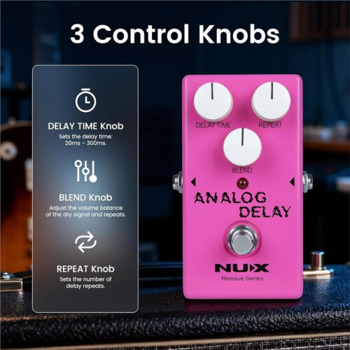 NUX Analog Delay Guitar Effect Pedal, Analogue Circuit,Warm Sounding Analog Delay Effect, Pure Analog Circuit 1