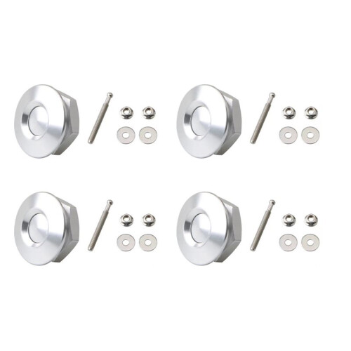 4pc 32mm Aluminum Universal Push Button Quick Release Car Front Bumper Hood Pin Engine Bonnet Lock for Racing Silver