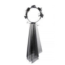 Halloween Gothic Rose Floral Headband Crown Women Halloween Day of the Dead Flower Hairband Garland