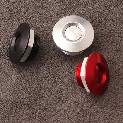 4pc 32mm Aluminum Universal Push Button Quick Release Car Front Bumper Hood Pin Engine Bonnet Lock for Racing Silver 1
