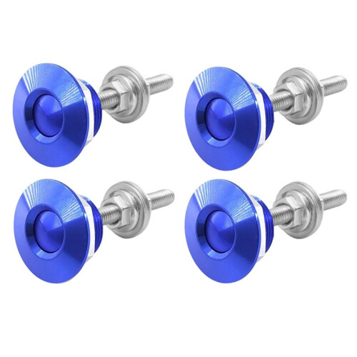4pc Aluminum Universal Push Button Quick Release Car Front Bumper Hood Pin Engine Bonnet Lock for Racing 30mm