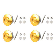 4pc Aluminum Universal Push Button Quick Release Car Front Bumper Hood Pin Engine Bonnet Lock for Racing 32mm Golden