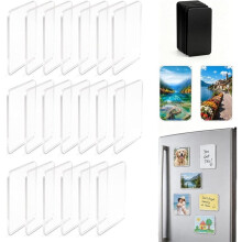 20 Stuks Doe-Het-Zelf Transparante Acryl Koelkastmagneten, 1,2 X 2 Inch Rechthoekige Transparante Fotomagneten met Lijm