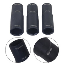 Zestaw Kluczy do Demontażu Nakrętek Kół Samochodowych 1/2 Cala 8.5 X 19.5mm, 20.5 X 21.5mm, 17.5 X 16.5mm Narzędzie do Demontażu Nakrętek Kół