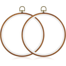 2 Pcs 8 Inch Embroidery Hoop, Embroidery Frames for Display Round, Imitated Wood, Embroiderys Hoop Frame