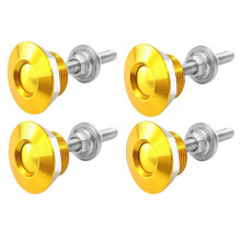 4pc Aluminum Universal Push Button Quick Release Car Front Bumper Hood Pin Engine Bonnet Lock for Racing 30mm Yellow