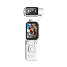 4K Handheld Pocket Action Camera 180 Rotate Lens Face Tracking Gimbal Camera Vlog Video Recorder Camera White