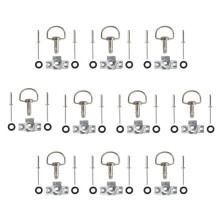 Universal Quick Release D- Turn Rivet Race Fairing Fastener 14mm for Motorcycle Bodywork Panels Clips Kit Silver