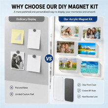 20Pcs DIY Clear Acrylic Fridge Magnet Kit, 1.2x2in Rectangle Transparent Photo Magnet Blanks with Adhesive