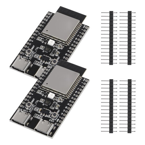 2PCS ESP32-C6-WROOM-1-N4 Development Board, Dual Type-C WiFi BLE IoT Core Board ESP32-C6-DevKit-C for  Projects 1