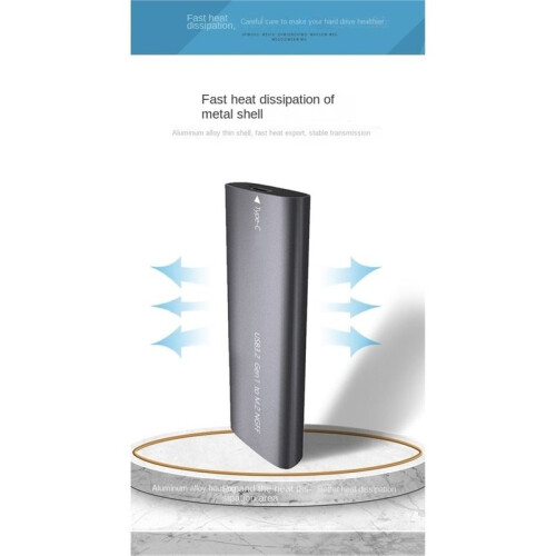 M.2  SSD Enclosure M.2 NGFF Hard Disk Box USB3.2 Type-C NGFF  SSD Disk Case M.2 SSD Case Gray