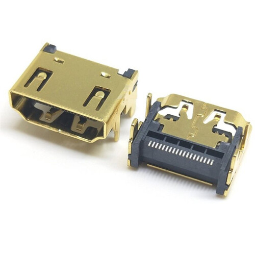 20PCS -Compatible- A Female Socket 19 Pin Connector Gold-Plated DIP Adapter for High-Definition Data Interface