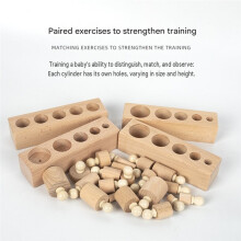 Montessori Wooden Cylinder Socket Puzzle Toy - Baby Development & Sensory Learning, Educational Toy for Toddlers & Kids