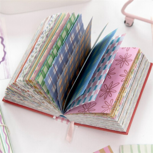 100 Sheets Memo Pad - Grid Pattern Notebook for Scrapbooking, Journaling, Crafting, Diary Background & Collage Material 2