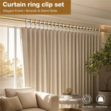 20 Stuks Premium Easy Glide Gordijnringen met Clips, Metalen Gordijnringen met Nylon Inzetstukken, 5 cm Diameter, Zilverkleurig