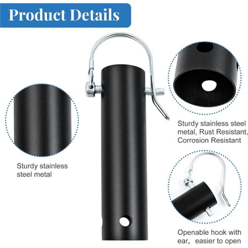 Pool Tool Holder and Organizer,Pool Cleaning Equipment Storage with 6 Pool Tool Holder,Key Chain Loop and S Shaped 2