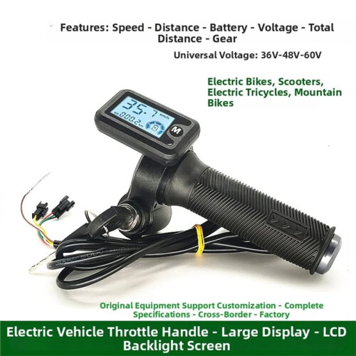 Electric Scooter Throttle Grip with 6-Pin Hall Interface for Ebike Scooter Conversion Kit Applications Hall Signal Type 2