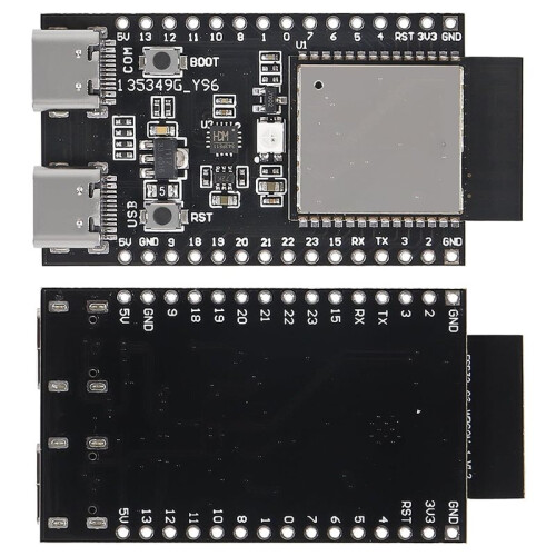 2PCS ESP32-C6-WROOM-1-N4 Development Board, Dual Type-C WiFi BLE IoT Core Board ESP32-C6-DevKit-C for  Projects 2