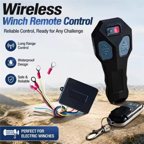 12V-24V Electric Winch Wireless Remote Control Kit - Dual Transmitter and Receiver System for Vehicle Winch Replacement 1