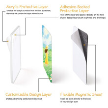 20pcs 3x5cm Clear Acrylic Magnet Sleeves - DIY Photo Display Fridge Magnets for Home Decor, Crafts & Interactive Art