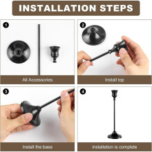 Candlestick Holders, Black Candle Holders with AntiSlipPad,Candle Holder for Wedding Fireplace Mantel Housewarming 6Pc