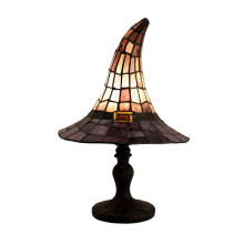Stained Style Witch Hat Lamp Table Decor Night Light Gothic Accent Lamp for Bedroom Bookshelf Witchy Room Aesthetics