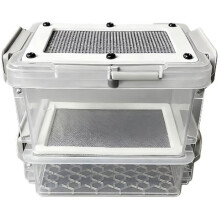 Reptile Feeding Box Transparentk Acrylic Reptile Feeder Food Storage for Lizard Chameleons Mealworms Crickets Mesh 0.4mm