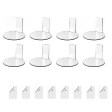 8 Pack Acrylic Display Shelves for Game Figures - Adhesive Wall Mount Floating Shelves for Figures & Collectibles