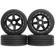 RC Gummidäck Hjul Hex Adapter 17mm RC Reservdelar för 1/7 1/8 WRC Rally FSR KKPIT för MJX ZD RC Bil Svart