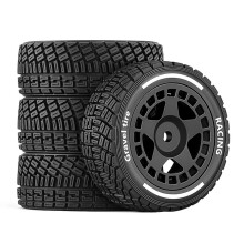 1/14 RC Rally Tires and Wheels 12mm Hex OD 60MM Road Tires for MJX 14301 14302 14303 Black