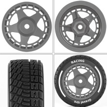 1/14 RC Rally Tires and Wheels 12mm Hex OD 60MM Road Tires for MJX 14301 14302 14303 White