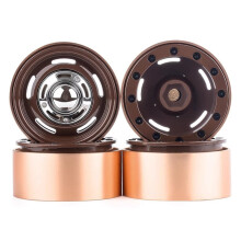 1.9'' Beadlock Metal Wheel Rim Hub Climbing Tires 56.5x27.5mm Adapter 12mm for 1/10 RC Car Crawler Accessories Brown