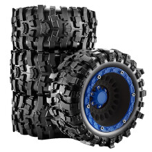 4st Off-Road Däck Fälgar för 1/14 1/16 för Summit E-Revo Arrma Kraton 3S för MJX för Upgrade Svart-Blå