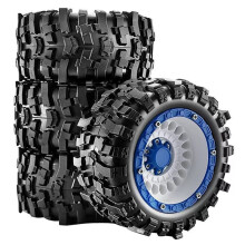 4st Off-Road Däck Hjul för 1/14 1/16 för Summit E-Revo Arrma Kraton 3S för MJX för Uppgradering Vit-Blå