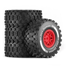 4st 80mm Kort Kurs Off-Road Däck Hjul för 1/14 1/16 för Slash RC Uppgraderingsdelar Röd
