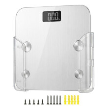 Bathroom Scale Wall Holder with Dual Mount Options Heavy-Duty Wall Holder for Bathroom Scale, Tablet or Laptop Clear