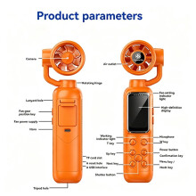 Cooling Fan Camera 2-in-1 Portable Handheld Digital Camera 1.47" HD Screen 2000mAh Rechargeable 5-Gear Wind B