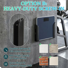 Bathroom Scale Wall Holder with Dual Mount Options Heavy-Duty Wall Holder for Bathroom Scale, Tablet or Laptop Black
